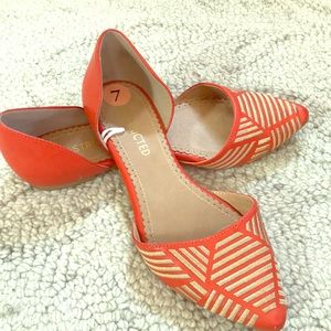Orange gold flats size 7 used only a few times